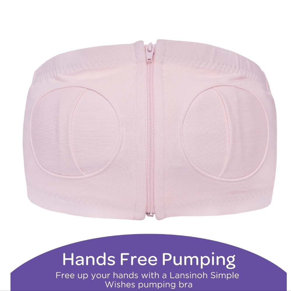 Lansinoh Simple Wishes Hands-Free Pumping Bra in Pink | XS-L